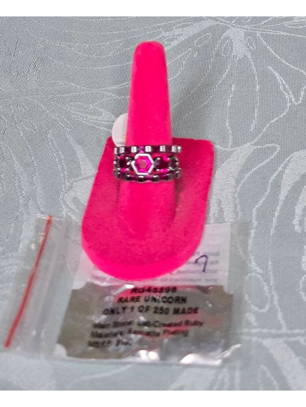Rare Unicorn Limited Edition Ruby Crystal Ring Set - Only 1 of 250 Made